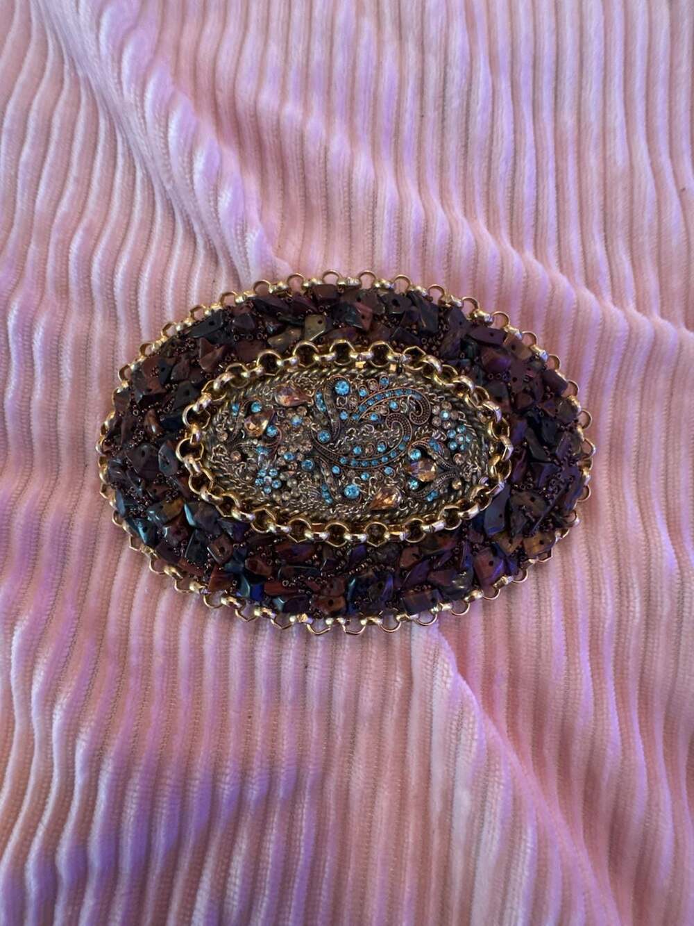 Lauren Hampton Artisan Handmade Rhinestone and Gemstone Belt Buckle amazing!!